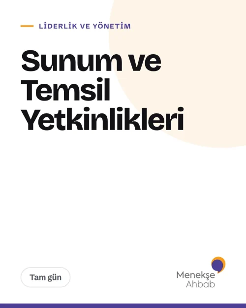 Sunum ve Temsil Yetkinlikleri — kapak Sunum ve Temsil Yetkinlikleri